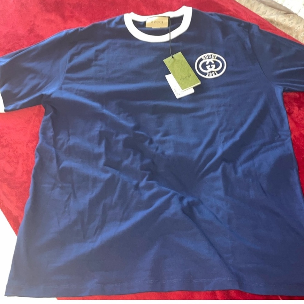 New Gucci 1921 logo embroidery shirt